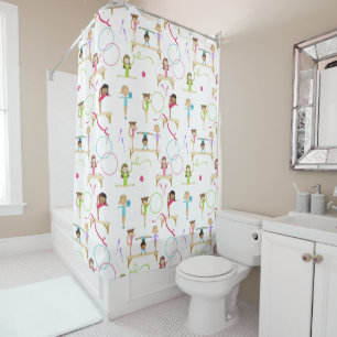 Rideaux De Douche Gymnastique multicolore mignonne Motif pour enfant