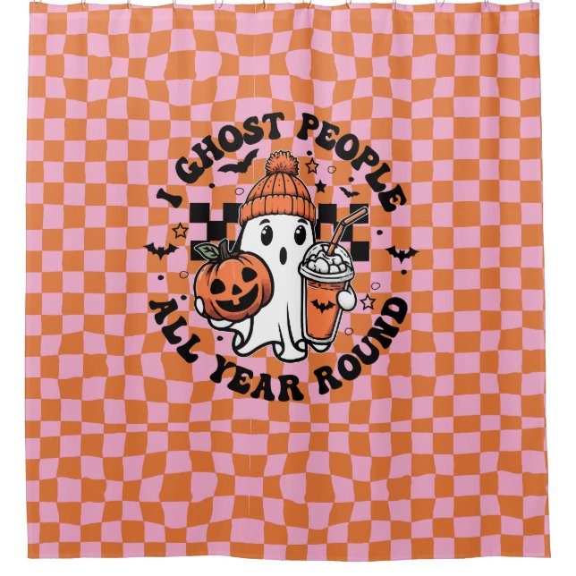 Rideaux De Douche Halloween Candy mignonne Fantôme drôle (Devant)