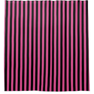 Rideaux De Douche Halloween en bande verticale noire rose