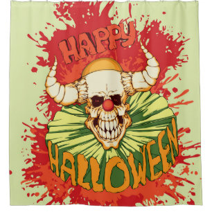 Rideaux De Douche Halloween flyer : thème clown diabolique