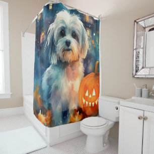 Rideaux De Douche Halloween Havanais avec la peur Citrouille
