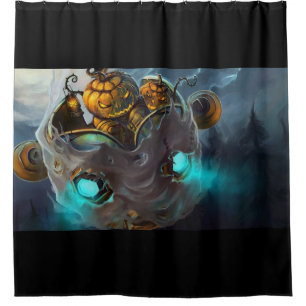 Rideaux De Douche Halloween Mad Citrouille