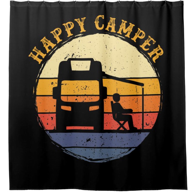 Rideaux De Douche Happy Camper RV Camping (Devant)