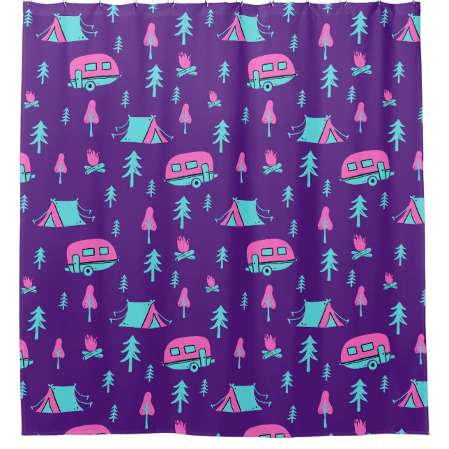 Rideaux De Douche Happy Campers RV et Camping (Devant)