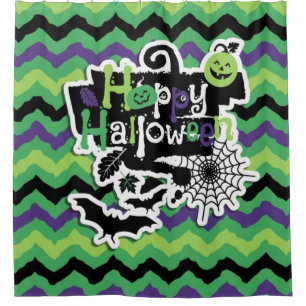 Rideaux De Douche Happy Halloween Éffrayant Fun