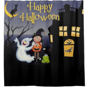 Rideaux De Douche Happy Halloween Fun amis Éffrayants