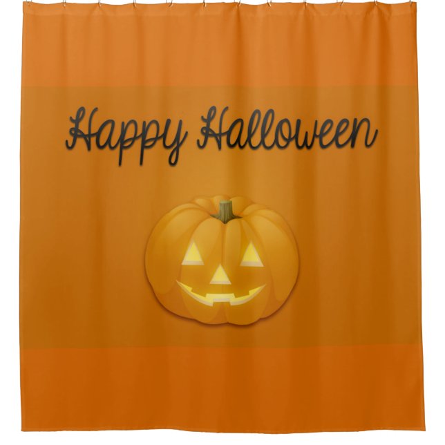 Rideaux De Douche Happy Halloween Jack-o'-lantern (Devant)
