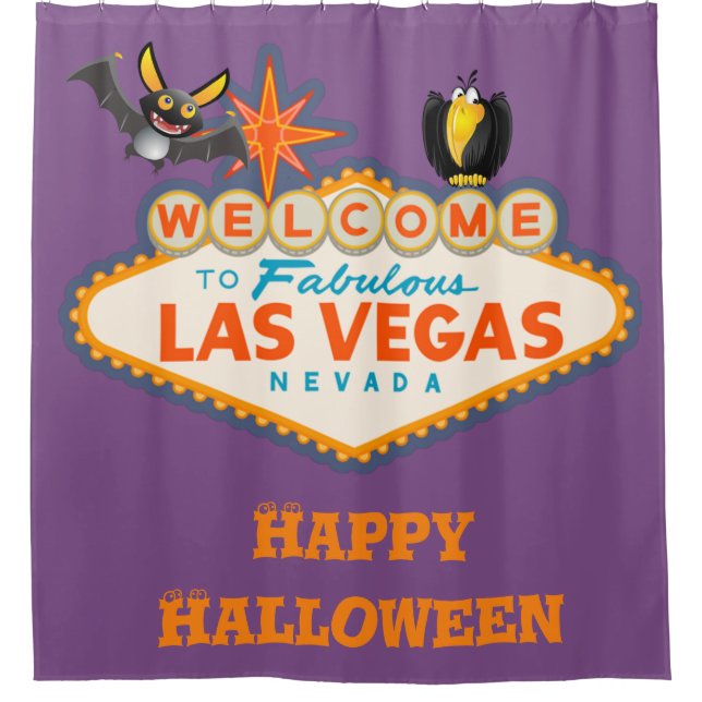 Rideaux De Douche Happy Halloween Las Vegas Style (Devant)