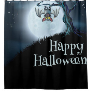 Rideaux De Douche Happy Halloween Little Vampire Bat