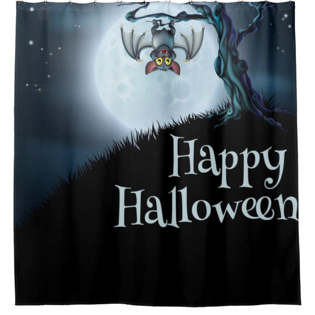 Rideaux De Douche Happy Halloween Little Vampire Bat (Devant)