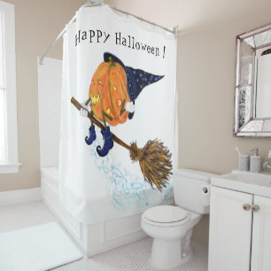 Rideaux De Douche Happy Halloween sorcière Citrouille Volant Chambr
