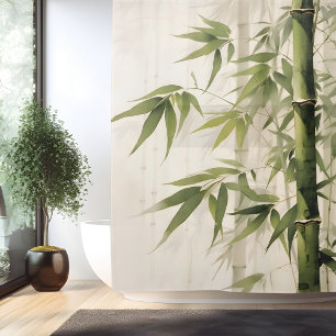 Rideaux De Douche Harmonie de bambou Zen à l'aquarelle