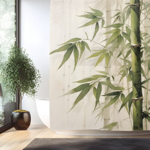 Rideaux De Douche Harmonie de bambou Zen à l'aquarelle