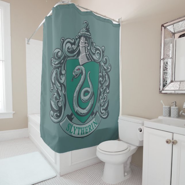 Rideaux De Douche Harry Potter | Slytherin Crest Green (En situation)