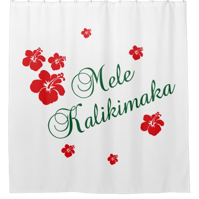 Rideaux De Douche ~ hawaïen Mele Kalikimaka de Noël (Devant)