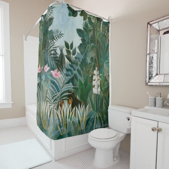 Rideaux De Douche Henri Rousseau - La jungle équatoriale (En situation)