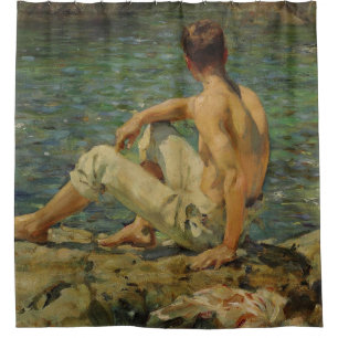 Rideaux De Douche Henry Scott Tuke Gold Et Green