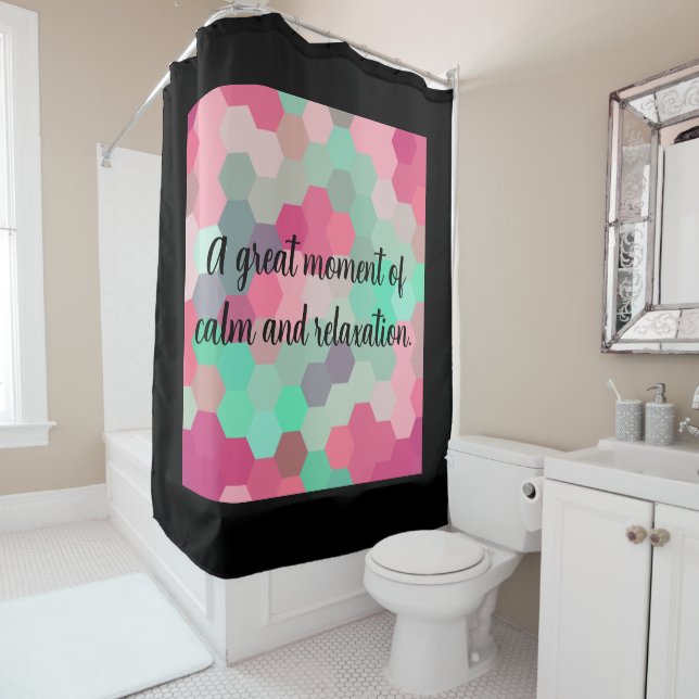 Rideaux De Douche Hexagon black (En situation)