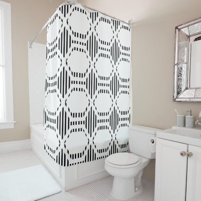 Rideaux De Douche Hexagone de Lined (En situation)