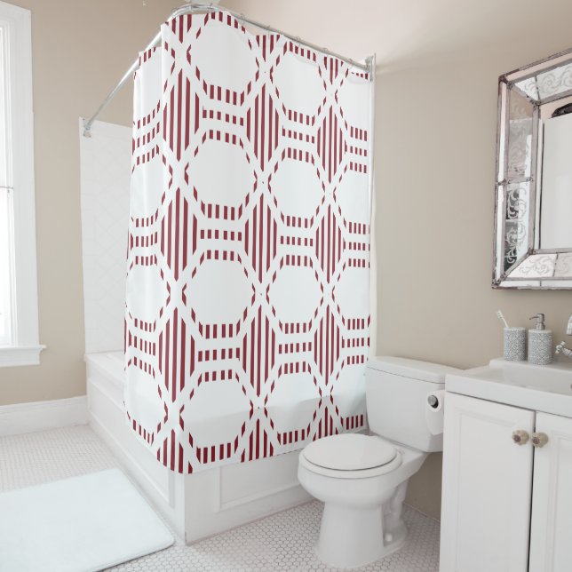 Rideaux De Douche Hexagone de Lined (En situation)