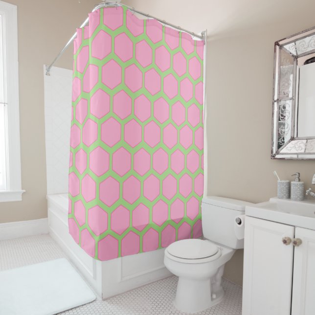 Rideaux De Douche Hexagons (En situation)