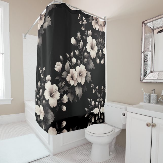 Rideaux De Douche Hibiscus caché (En situation)