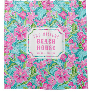 Rideaux De Douche Hibiscus de Preppy   Maison de plage