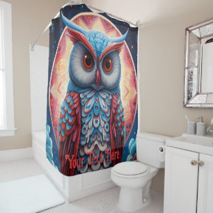 Rideaux De Douche Hibou cosmique : Sagesse vibrante