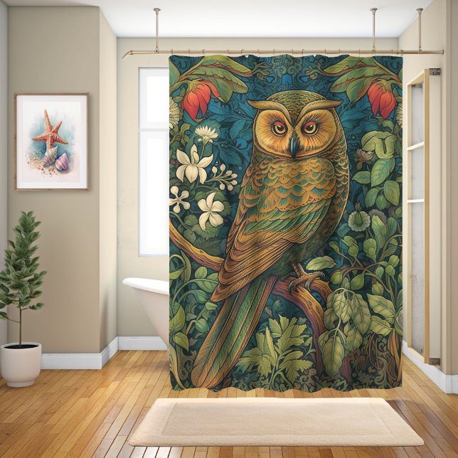 Rideaux De Douche Hibou Dans Un Pays Merveilleux, William Morris Des (Créateur téléchargé)