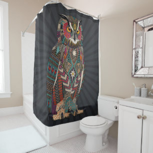 Rideaux De Douche hibou grand-duc sombre