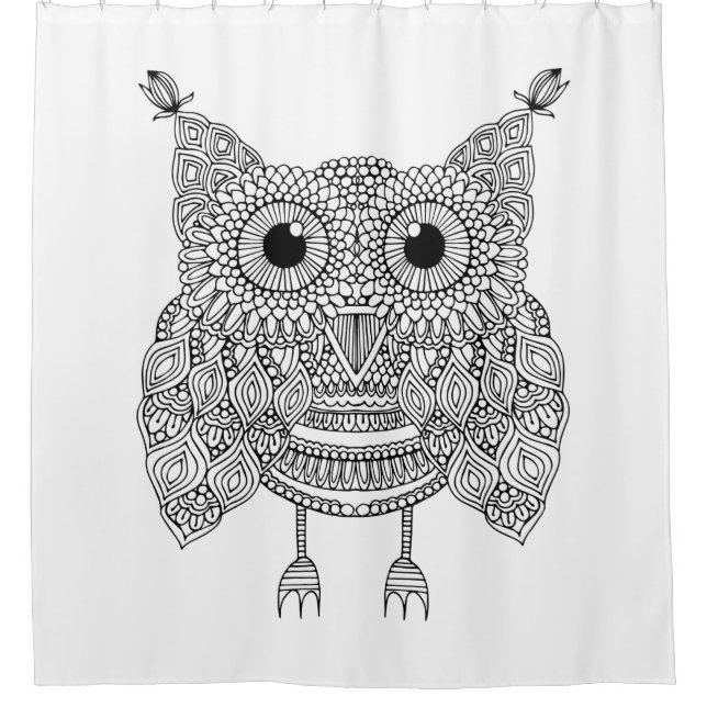 Rideaux De Douche Hibou mignon de griffonnage (Devant)