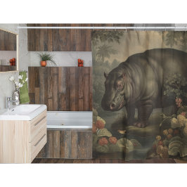Rideaux De Douche Hippo botanique vintage