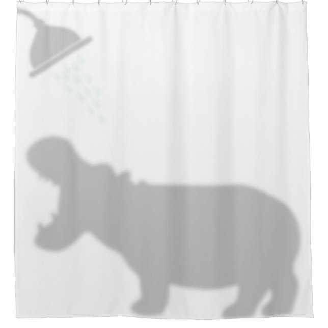 Rideaux De Douche Hippo Shadow Silhouette Shadow Buddies dans la dou (Devant)