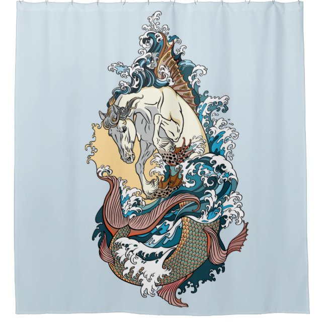 Rideaux De Douche hippocampe mythologique (Devant)