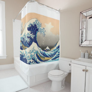 Rideaux De Douche Hiroshige La Grande Vague De Kanagawa