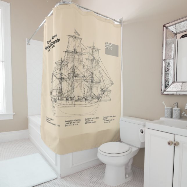 Rideaux De Douche HMS Bounty - Plan directeur des navires SD (En situation)
