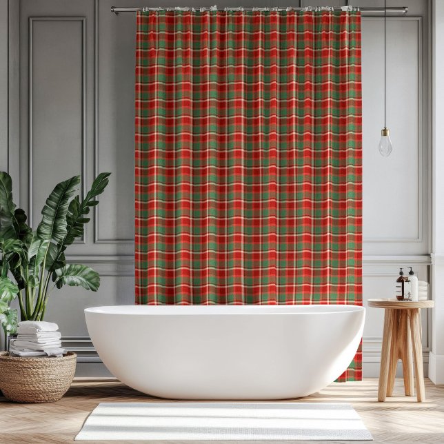 Rideaux De Douche Holiday Plaid Curtain Classic Gift for Bathroom (Holiday Plaid Curtain Classic Gift for Bathroom)