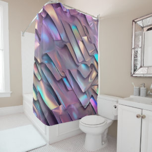 Rideaux De Douche Holographie abstraite/iridescente futuriste