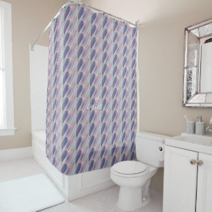Rideaux De Douche Holographique mignonne fillette rayée