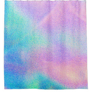 Rideaux De Douche Holographique texture réelle en bleu rose vert