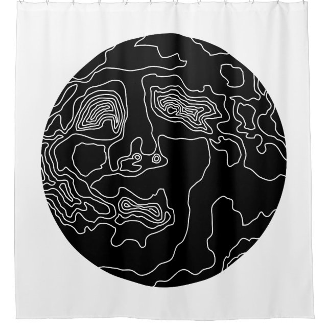 Rideaux De Douche homme dans la lune (Devant)