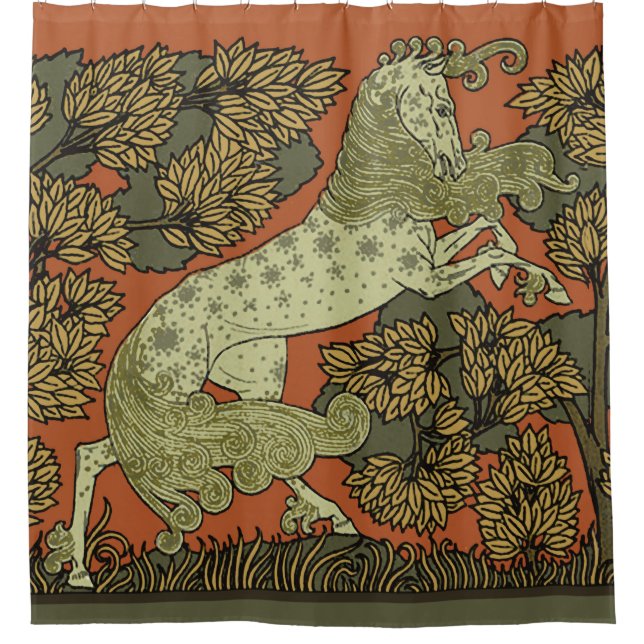 Rideaux De Douche Horse Arts médiévaux Artisanat Art Nouveau (Devant)