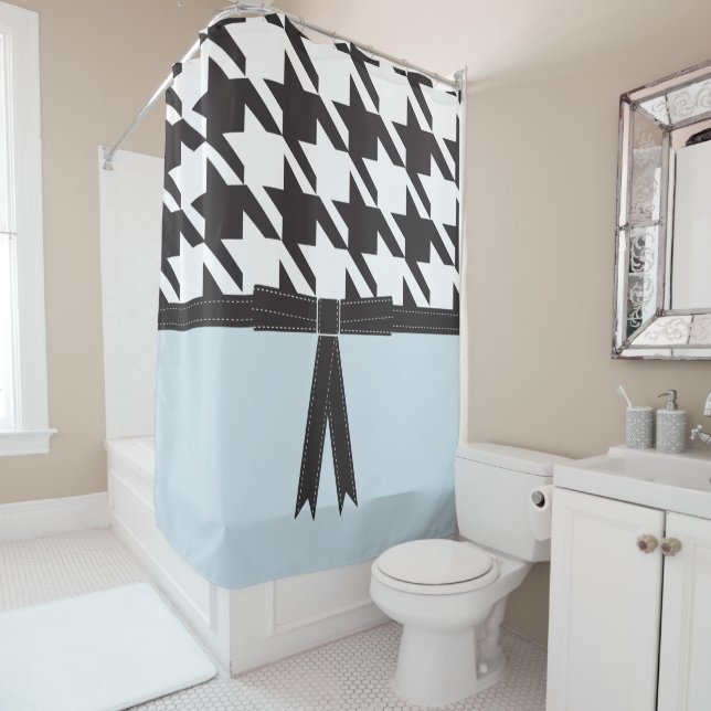 Rideaux De Douche Houndstooth moderne (En situation)