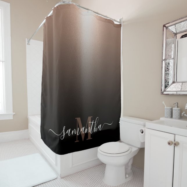 Rideaux De Douche Huile d'or rose (En situation)