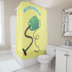 Rideaux De Douche Humour de dessin animé de l'aspirateur mignon