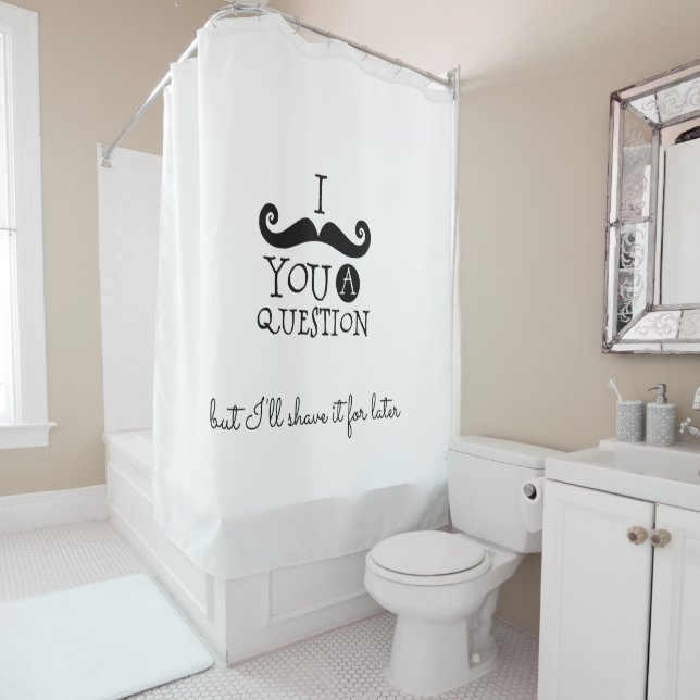 Rideaux De Douche Humour de la moustache noire (En situation)