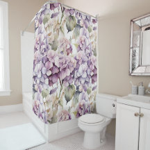 Hydrangeas aquarelle rose violet élégant 