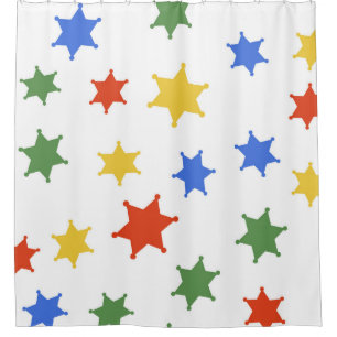 Rideaux De Douche Icône shérif Hexagram de couleur isolé patte trans