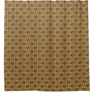 Rideaux De Douche Ikat Aztec Tribal - Chocolat Brown et Tan