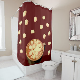 Rideaux De Douche Il pleut des Marshmallows et du chocolat chaud